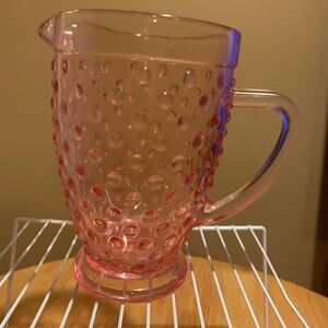 Vintage Pink Hobnail Pitcher